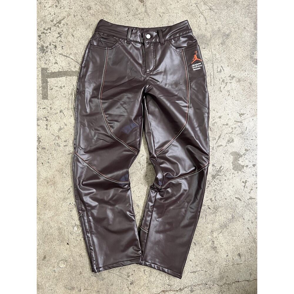 29x29 Authentic Jordan Brand Maison Chateau Rouge Pleather Pants Brown 6